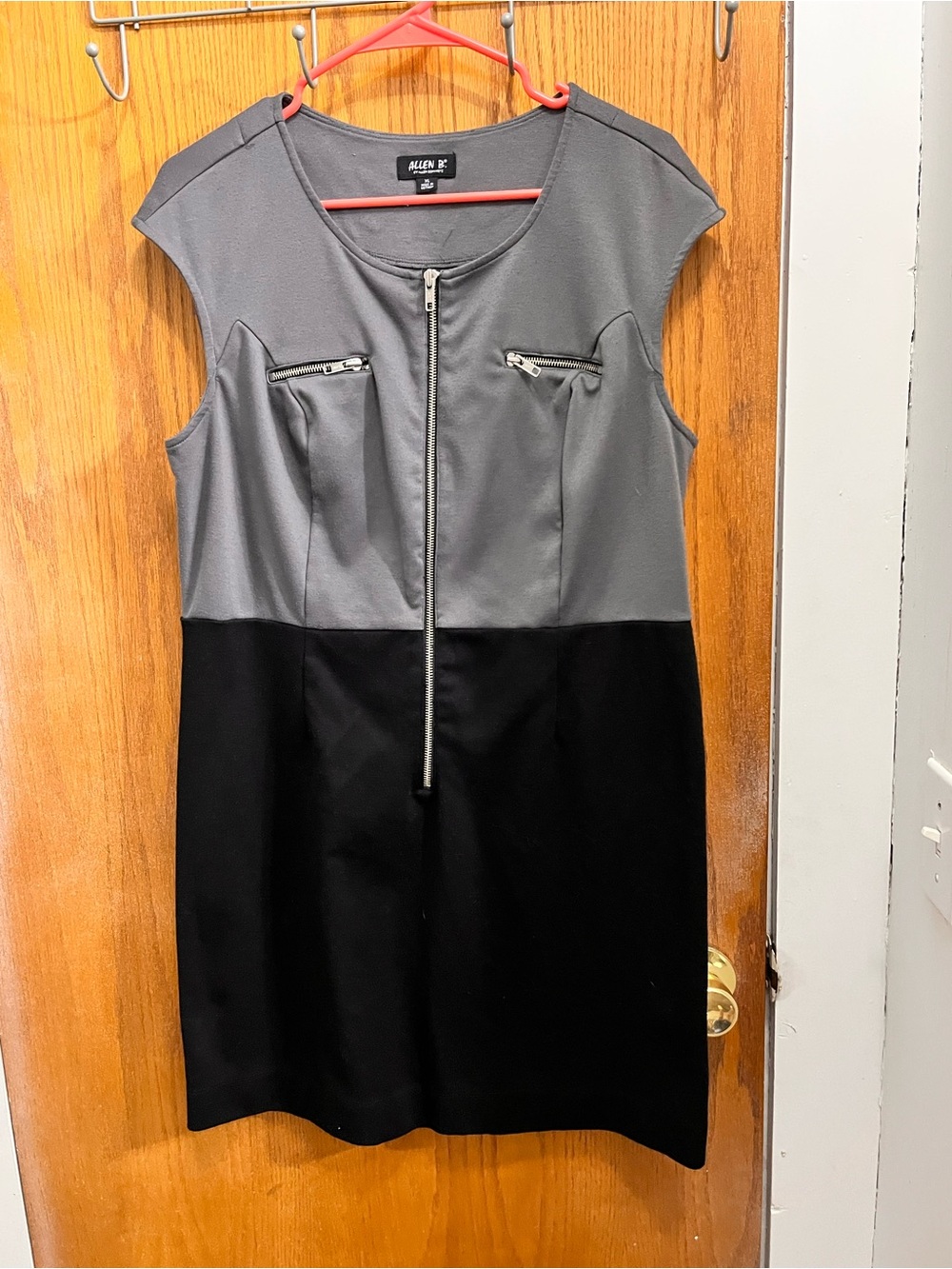 Alfani Two-Tone Cap-Sleeve Zip Dress in Gray and Black